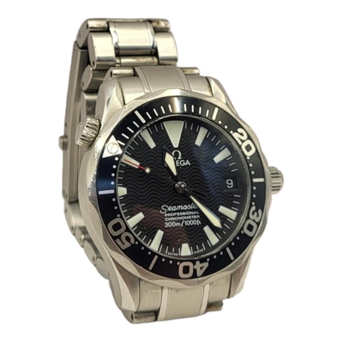 15 - OMEGA, SEAMASTER, A STAINLESS STEEL GENT’S WRISTWATCH
Having a black tone dial and calendar window a... 