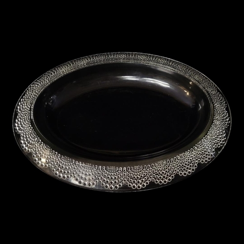 163 - LALIQUE, AN EARLY 'SAINT GALL' PATTERN OVAL GLASS JARDINIÈRE
Air bubble design to edge, etched mark ... 