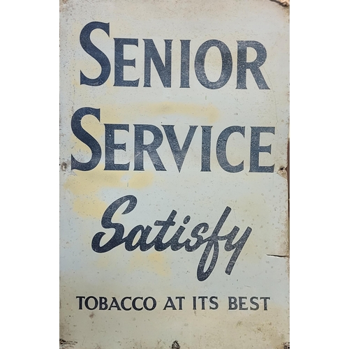 236 - A MID 20TH CENTURY TIN ADVERTISING PANEL/SIGN FOR SENIOR SERVICE TOBACCO 
Inscribed ‘Senior Service ... 