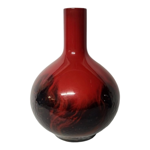 248 - ROYAL DOULTON, A MID 20TH CENTURY FLAMBE VEINED RANGE BOTTLE FORM VASE
Pattern no: 1818, designed af... 