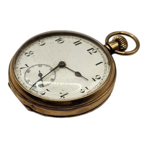 41A - AN EARLY 20TH CENTURY 9CT GOLD GENT’S POCKET WATCH
The open face with arabic number markings and sec... 