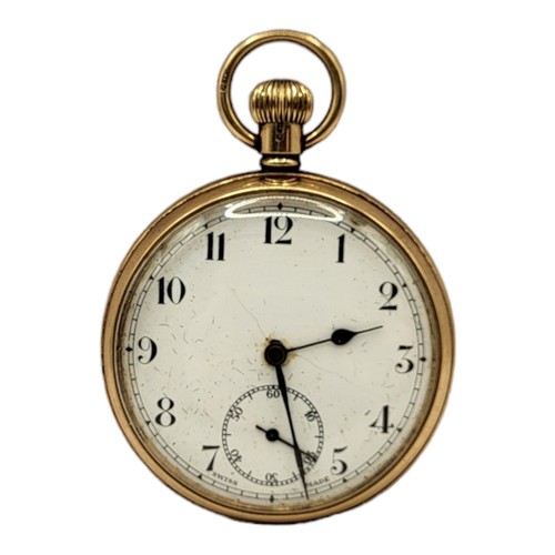 41A - AN EARLY 20TH CENTURY 9CT GOLD GENT’S POCKET WATCH
The open face with arabic number markings and sec... 