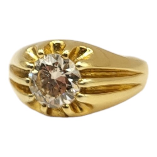 43A - A VINTAGE 18CT GOLD AND 1.69CT DIAMOND SOLITAIRE RING
The single round cut diamond in a claw setting... 