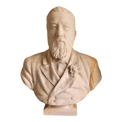 418 - WILLIAM JOHN SEWARD WEBBER, SCULPTURE, 1842 - 1919, BRITISH, A LIFE SIZE WHITE MARBLE PORTRAIT BUST ... 