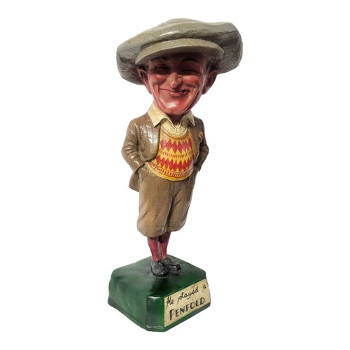 419 - HE PLAYED A PENFOLD, AN ORIGINAL EARLY 20TH CENTURY GOLF SHOP ADVERTISING STATUE. 
(51cm)

Condition... 