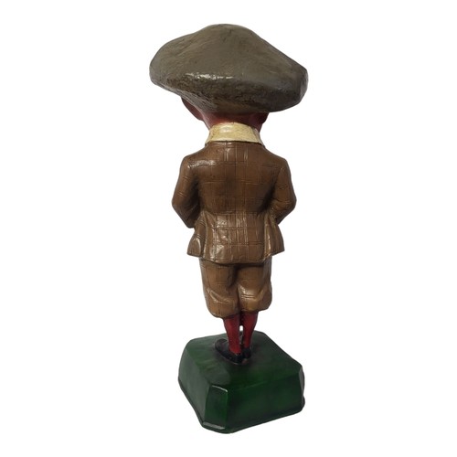 419 - HE PLAYED A PENFOLD, AN ORIGINAL EARLY 20TH CENTURY GOLF SHOP ADVERTISING STATUE. 
(51cm)

Condition... 