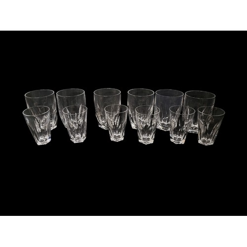 429 - A SET OF SIX WATERFORD LEAD CRYSTAL CUT GLASS BEAKERS OF PLAIN DESIGN
Cut panel body below, along wi... 