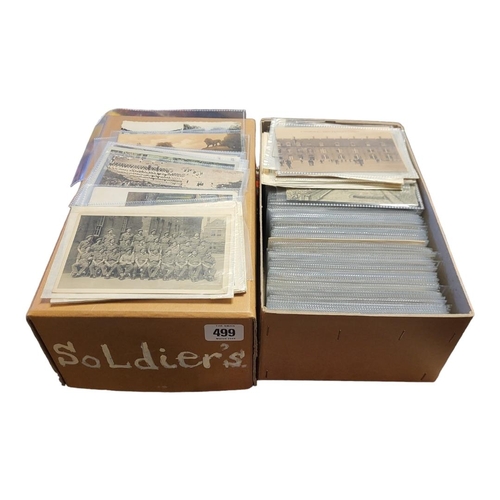 499 - A COLLECTION OF APPROX 350 EARLY 20TH CENTURY AND LATER PHOTOGRAPHIC POSTCARDS OF SOLDIERS
All indiv... 