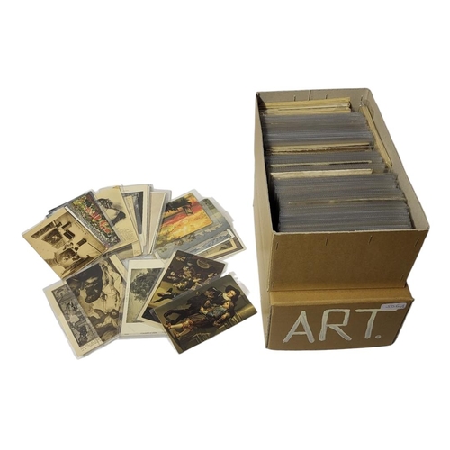 506 - TWO BOXES CONTAINING APPROX 600 EARLY/MID 20TH CENTURY POSTCARDS
Classical and later paintings, all ... 