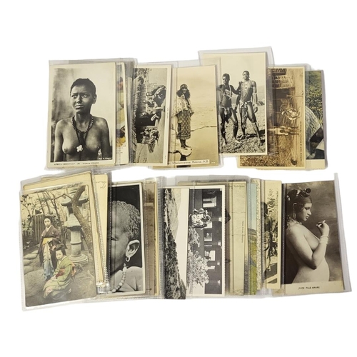 508 - A COLLECTION OF FIFTY EARLY/MID 20TH CENTURY POSTCARDS OF AFRICA TRIBESMEN AND OTHERS 
All in indivi... 