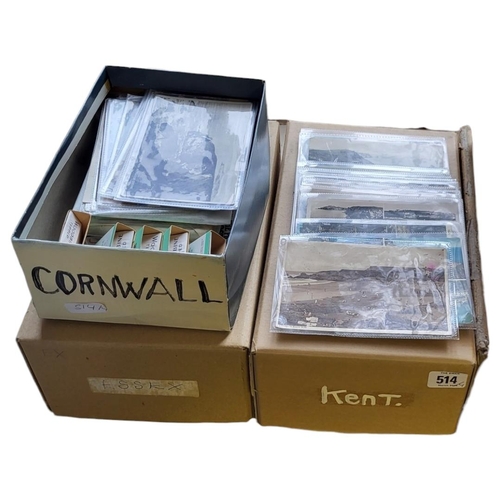 514 - FOUR BOXES CONTAINING APPROX 1000 EARLY  20TH CENTURY AND LATER POSTCARDS OF ESSEX AND KENT
All cont... 