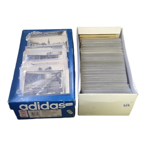 524 - TWO BOXES CONTAINING APPROX 600 EARLY 20TH CENTURY AND LATER POSTCARDS
France all contained in indiv... 