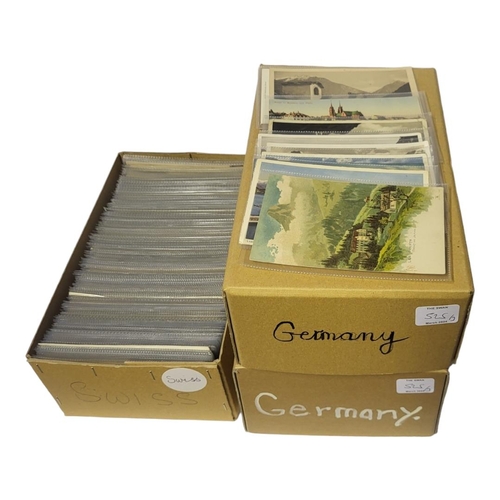 525 - THREE BOXES CONTAINING APPROX 900 EARLY 20TH CENTURY IN LATER POSTCARDS OF GERMANY AND SWITZERLAND
I... 