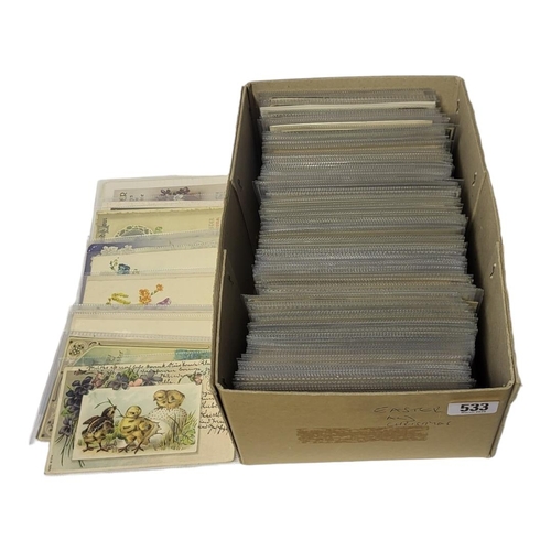 533 - A BOX CONTAINING APPROX 250 EARLY 20TH CENTURY POSTCARDS
Easter and Christmas, all contained individ... 