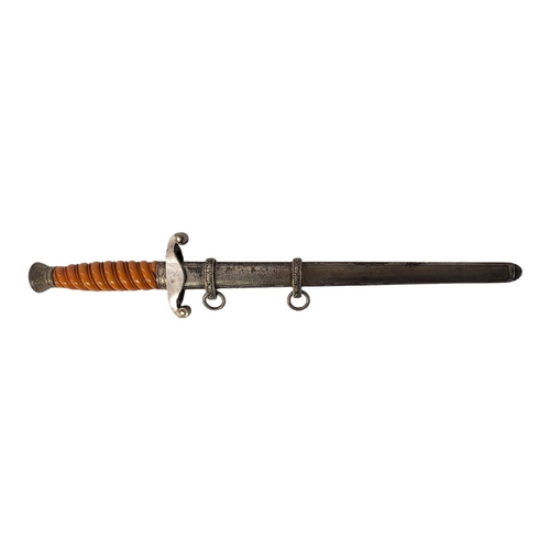 593 - A GERMAN WWII ARMY DAGGER AND SCABBARD, BY HORSTER, SOLINGEN.
(blade 26cm, 37cm overall)

Condition:... 