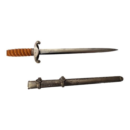 593 - A GERMAN WWII ARMY DAGGER AND SCABBARD, BY HORSTER, SOLINGEN.
(blade 26cm, 37cm overall)

Condition:... 