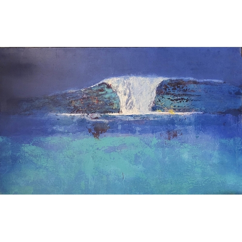 617 - ADRIAN HEMMING, B. 1945, OIL ON CANVAS
Titled 'Slow Wave Breaking', signed, dated 1999 verso. 
(92cm... 