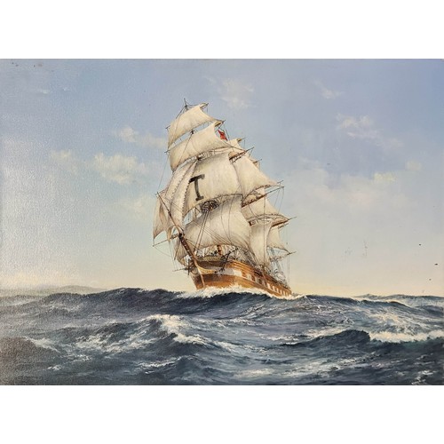 620 - NEIL FOGGO, B. 1943, OIL ON CANVAS
Sailing Ship, signed lower left. 
(60cm x 80cm)

N.B. Neil Foggo ... 