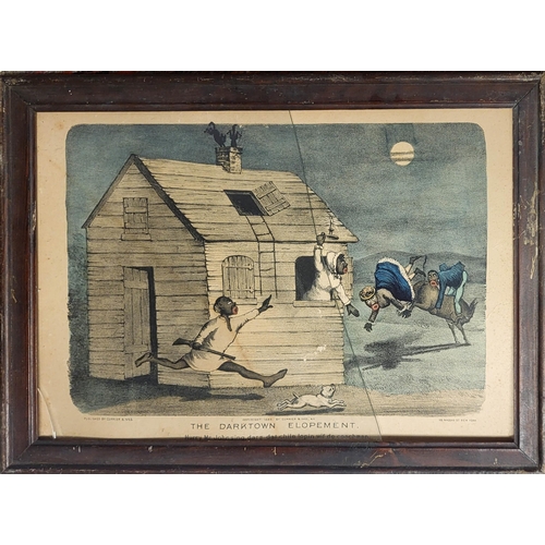 621 - CURRIER & IVES, A SET OF FOUR LATE 19TH CENTURY DARKTOWN PRINTS.
45cm x 33cm
Overall good condition