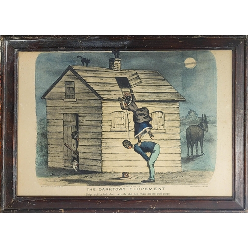 621 - CURRIER & IVES, A SET OF FOUR LATE 19TH CENTURY DARKTOWN PRINTS.
45cm x 33cm
Overall good condition