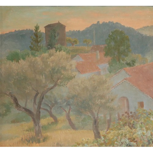 619 - CEDRIC MORRIS?, OIL ON BOARD
Italian Landscape, framed.
60cm x 57cm

N.B. possibly Cedric Morris as ... 