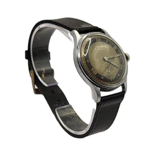 13 - FAVRE-LEUBA, A MID CENTURY STAINLESS STEEL GENTS WRISTWATCH
Gold tone dial with subsidiary seconds d... 