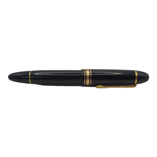 183 - MONTBLANC MEISTERSTÜCK, A VINTAGE BLACK LACQUER FOUNTAIN PEN
Having gilt metal mounts no 149 and 14c... 