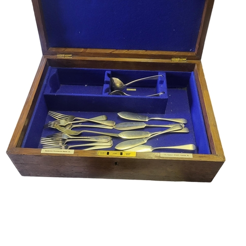 19 - GOLDSMITHS AND SILVERSMITHS, AN EDWARDIAN SILVER  PART CANTEEN OF CUTLERY
Comprising six table forks... 