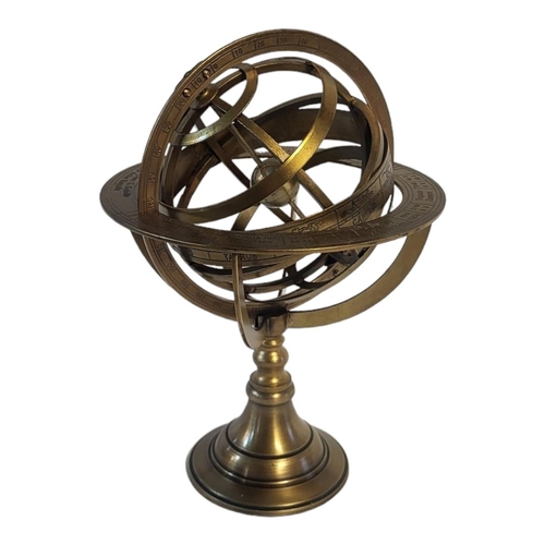 249 - AFTER G. GOBILLE, A 19TH CENTURY STYLE BRASS ARMILLARY SPHERE
Engraved A Paris Chez G. Gobille, a l'... 