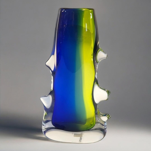 306 - ERIKA HOGLUND, A 20TH CENTURY SWEDISH ART GLASS VASE
Blue and green glass with engraved mark to base... 