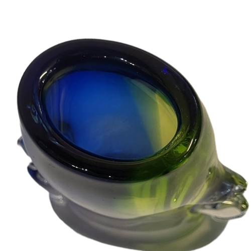 306 - ERIKA HOGLUND, A 20TH CENTURY SWEDISH ART GLASS VASE
Blue and green glass with engraved mark to base... 