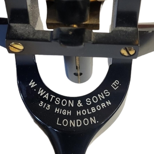 321 - A FINE W. WATSON & SONS LTD OF LONDON GILDED BRASS AND LACQUERED MONOCULAR COMPOUND MICROSCOPE
No: 1... 