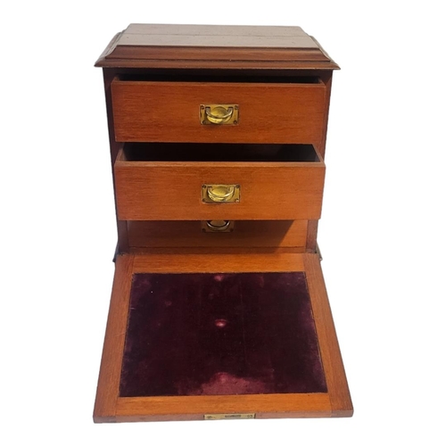 322 - A LATE VICTORIAN MAHOGANY TOP DESK STATIONARY BOX
Opening to reveal a writing surface top jewellery ... 