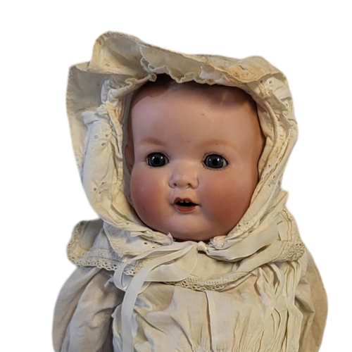 332 - ARMAND MARSEILLE, BISQUE HEADED BEBE DOLL 
Five piece jointed composition body, glass open and close... 