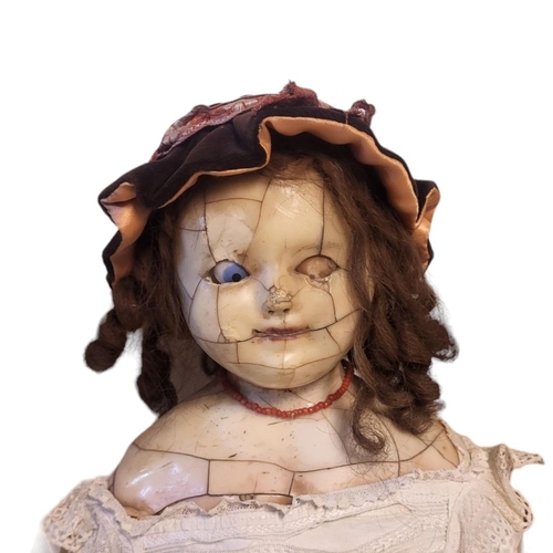 346 - A LARGE ARMAND MARSEILLE BISQUE HEADED CHARACTER DOLL, CIRCA 1900 - 1915
Five piece composition body... 