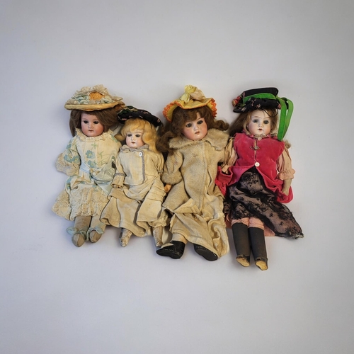 347 - ARMAND MARSEILLE, A SET OF THREE BISQUE HEADED CHARACTER BEBE DOLLS, CIRCA 1900
Five piece compositi... 