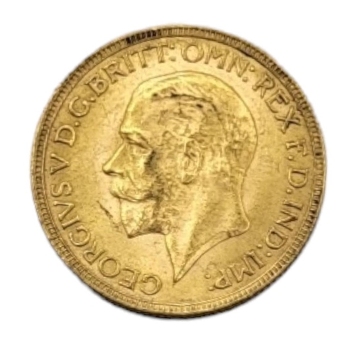 38 - AN EARLY 20TH CENTURY 22CT GOLD FULL SOVEREIGN COIN, DATED 1930 
With King George V portrait bust an... 