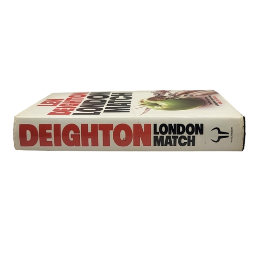 402 - LEN DEIGHTON, LONDON MATCH 1985, SIGNED TO HALF TITLE.

Condition: binding slightly cocked, dust jac... 