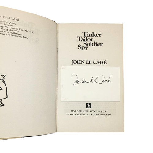 411 - JOHN LE CARRÉ, TINKER TAILOR SOLDIER SPY, WITH CUT SIGNATURE TO TITLE, 1974, FIRST EDITION 
The firs... 