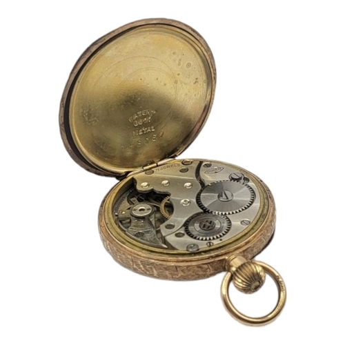 58 - AN EARLY 20TH CENTURY 9CT GOLD LADIES’ POCKET WATCH
Open face with arabic number markings and engrav... 