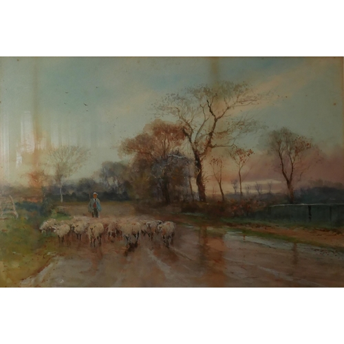 614 - HENRY CHARLES FOX, R.B.A., ENGLISH, 1860 - 1925, WATERCOLOUR 
Titled, ‘Near Guildford, Surrey’, fram... 