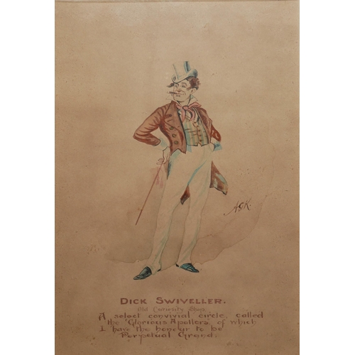 615A - JOSEPH CLAYTON CLARK, BRITISH, 1857 - 1937, STUDIES OF CHARLES DICKENS CHARACTERS 
Comprising of six... 