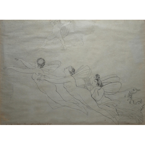 616 - ATT: JOHN FLAXMAN, BRITISH, 1755 - 1826, INK ON PAPER 
Six original drawings for the Iliad, some ann... 