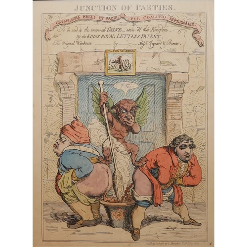 617 - JAMES GILLRAY, BRITISH, 1756 - 1815,  
‘The Suppressed Plate - Junction of Parties’ (popular title)/... 