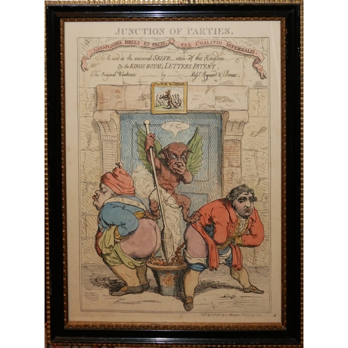 617 - JAMES GILLRAY, BRITISH, 1756 - 1815,  
‘The Suppressed Plate - Junction of Parties’ (popular title)/... 