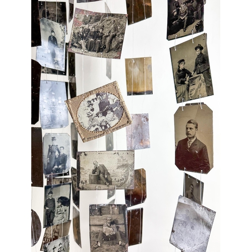 156 - AN IMPRESSIVE 19TH CENTURY COLLECTION OF 150 TINPLATE PORTRAIT PHOTOGRAPHS IN LATER UNIQUE ART INSTA... 