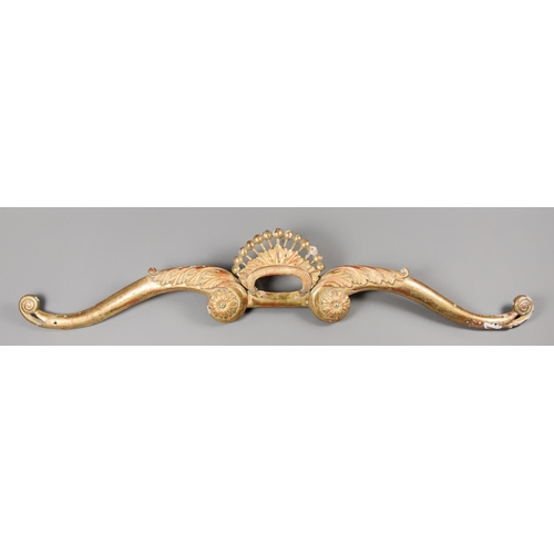 187 - A 19TH CENTURY FRENCH CARVED AND GILTWOOD PELMET.
(w 148cm)