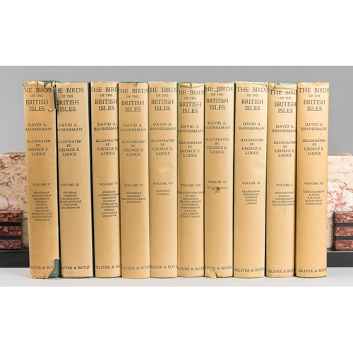 215 - THE BIRDS OF THE BRITISH ISLES, 10 VOLUMES, DAVID ARMITAGE BANNERMAN.
A complete first edition set o... 