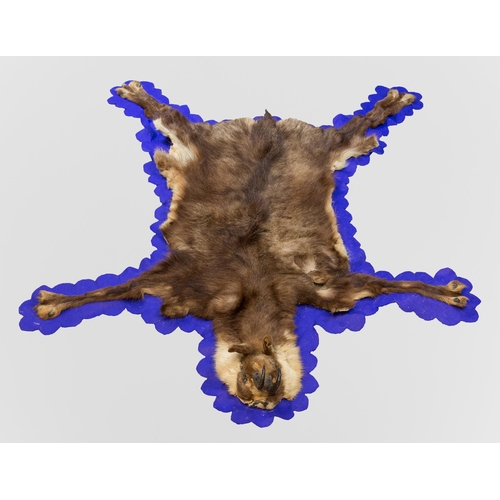 275 - AN UNUSUAL LATE 20TH CENTURY TAXIDERMY CHAMOIS SKIN RUG WITH MOUNTED HEAD (RUPICAPRA RUPICAPRA).
(18... 