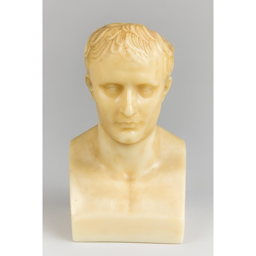 31 - A LATE 19TH/EARLY 20TH CENTURY CLASSICAL WAX LIBRARY BUST OF A GENTLEMEN. (h 25cm)